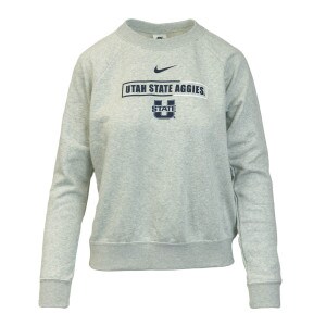 women's nike utah state aggies crew sweatshirt gray